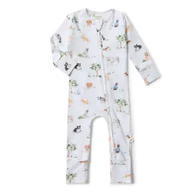 SNUGGLE HUNNY Dog Park Organic Snugglesuit Convertible Romper