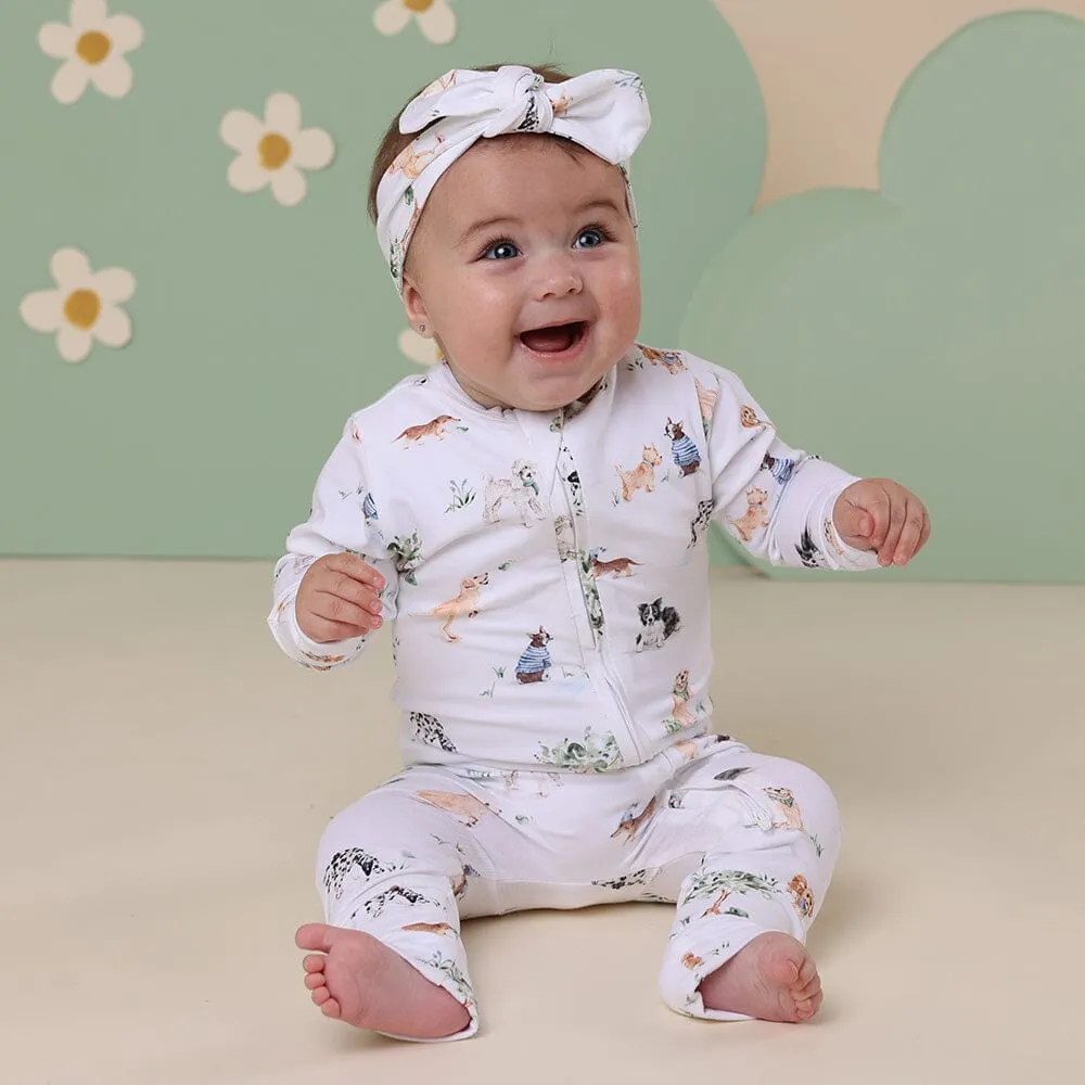 Snuggle Hunny - Organic Snugglesuit Convertible Romper | Dog Park
