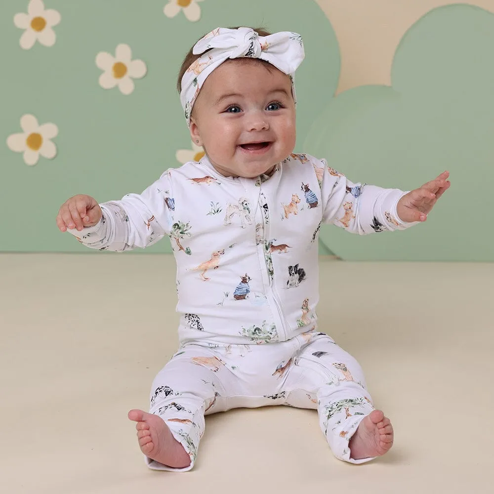 Snuggle Hunny - Organic Snugglesuit Convertible Romper | Dog Park