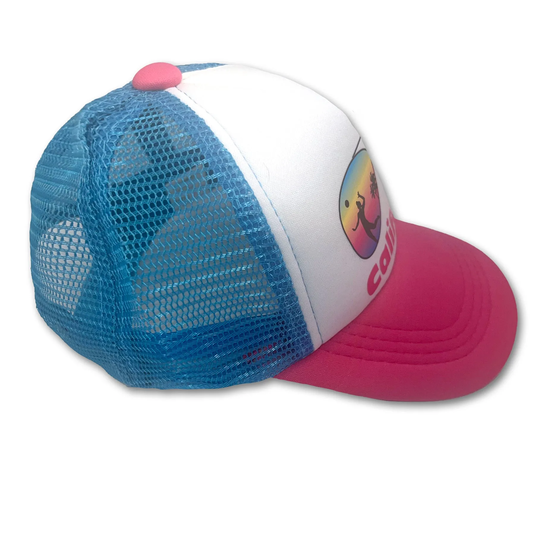 Sol Baby California Shades Volleyball Sunset Snapback Mesh Trucker Hat - Beach Baseball Cap for Infants, Toddlers & Youths