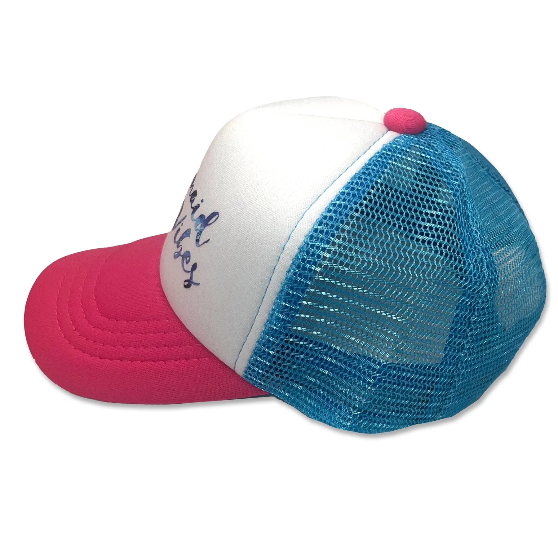 Sol Baby Mermaid Vibes Aqua Pink Trucker Hat