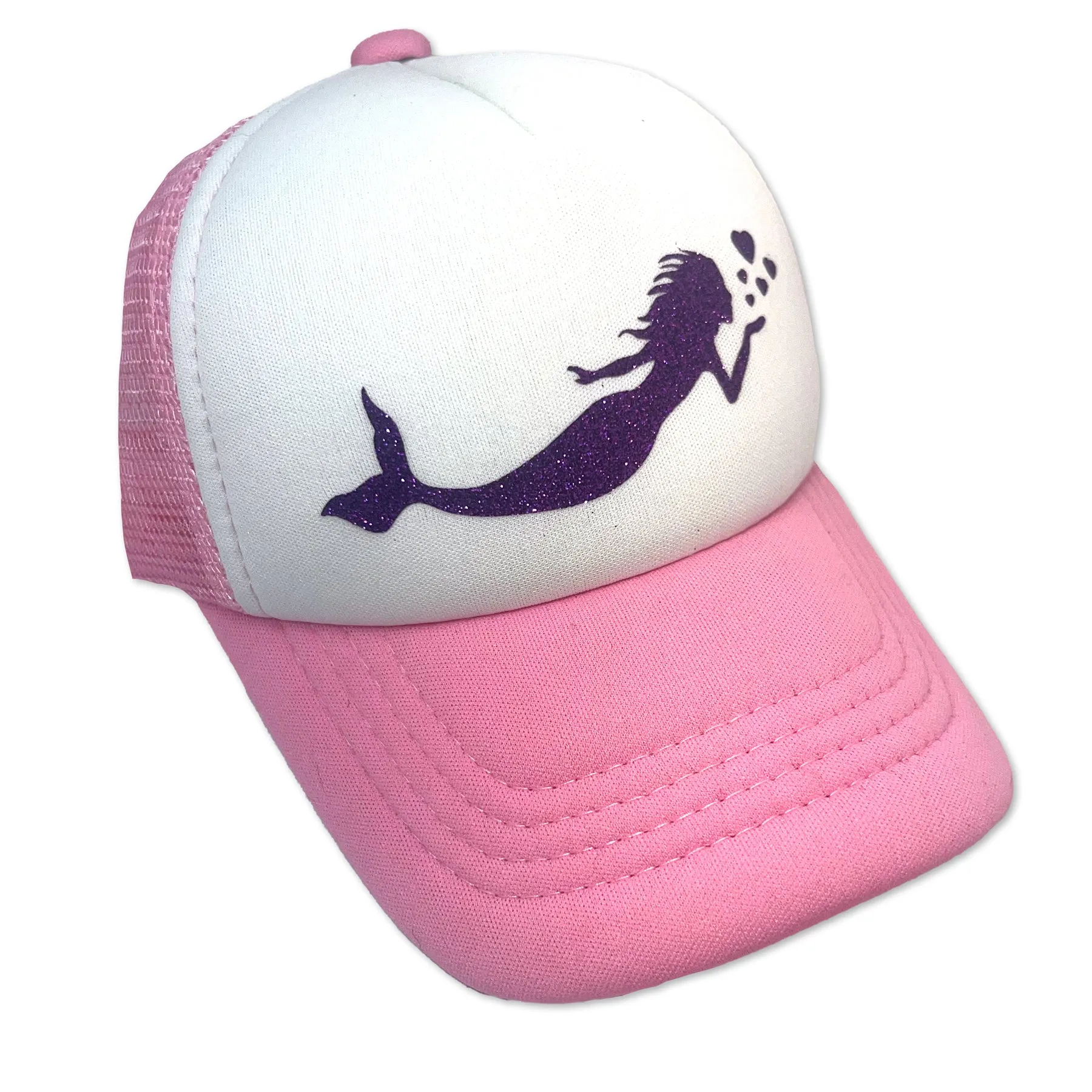 Sol Baby Purple Glitter Mermaid Pink Trucker Hat