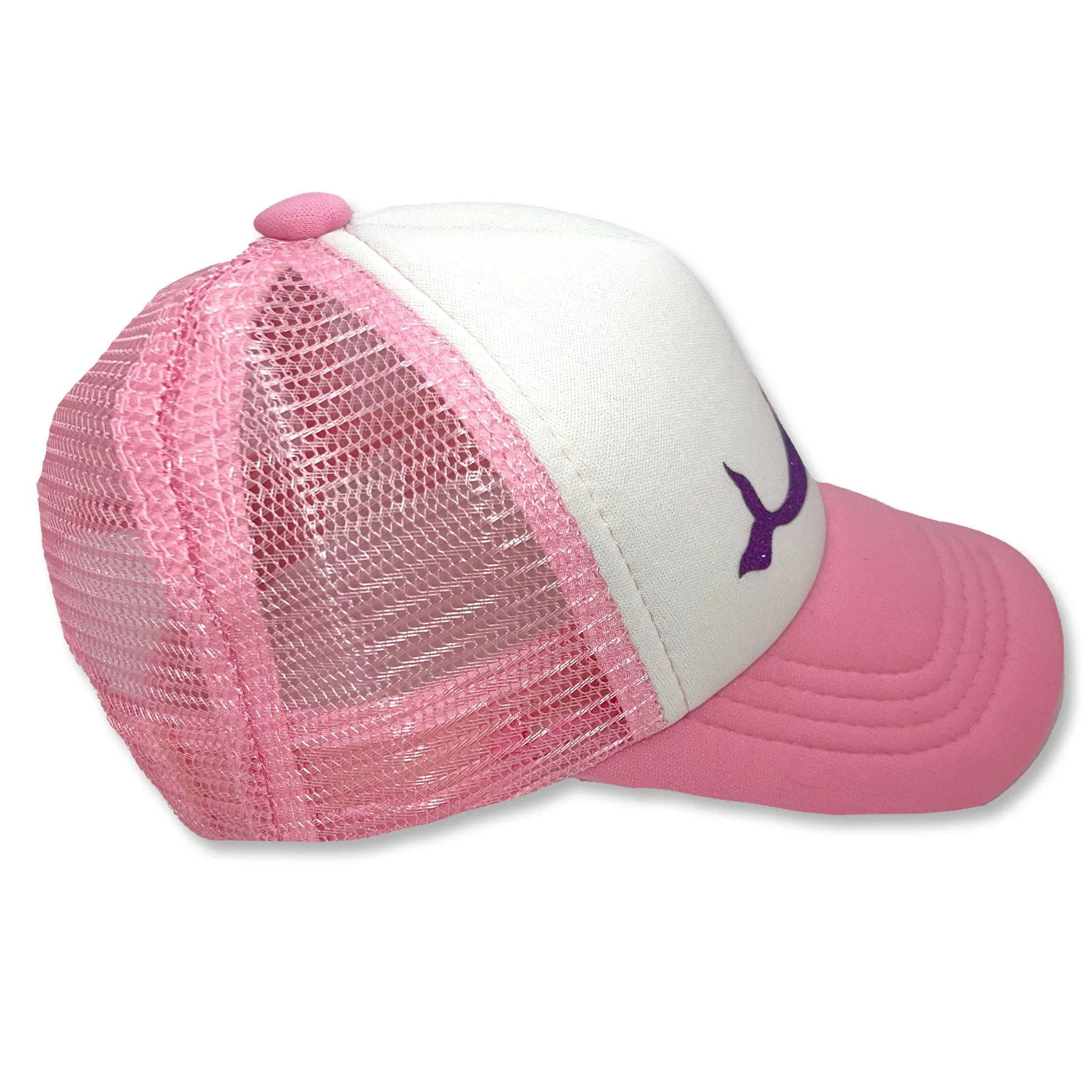 Sol Baby Purple Glitter Mermaid Pink Trucker Hat