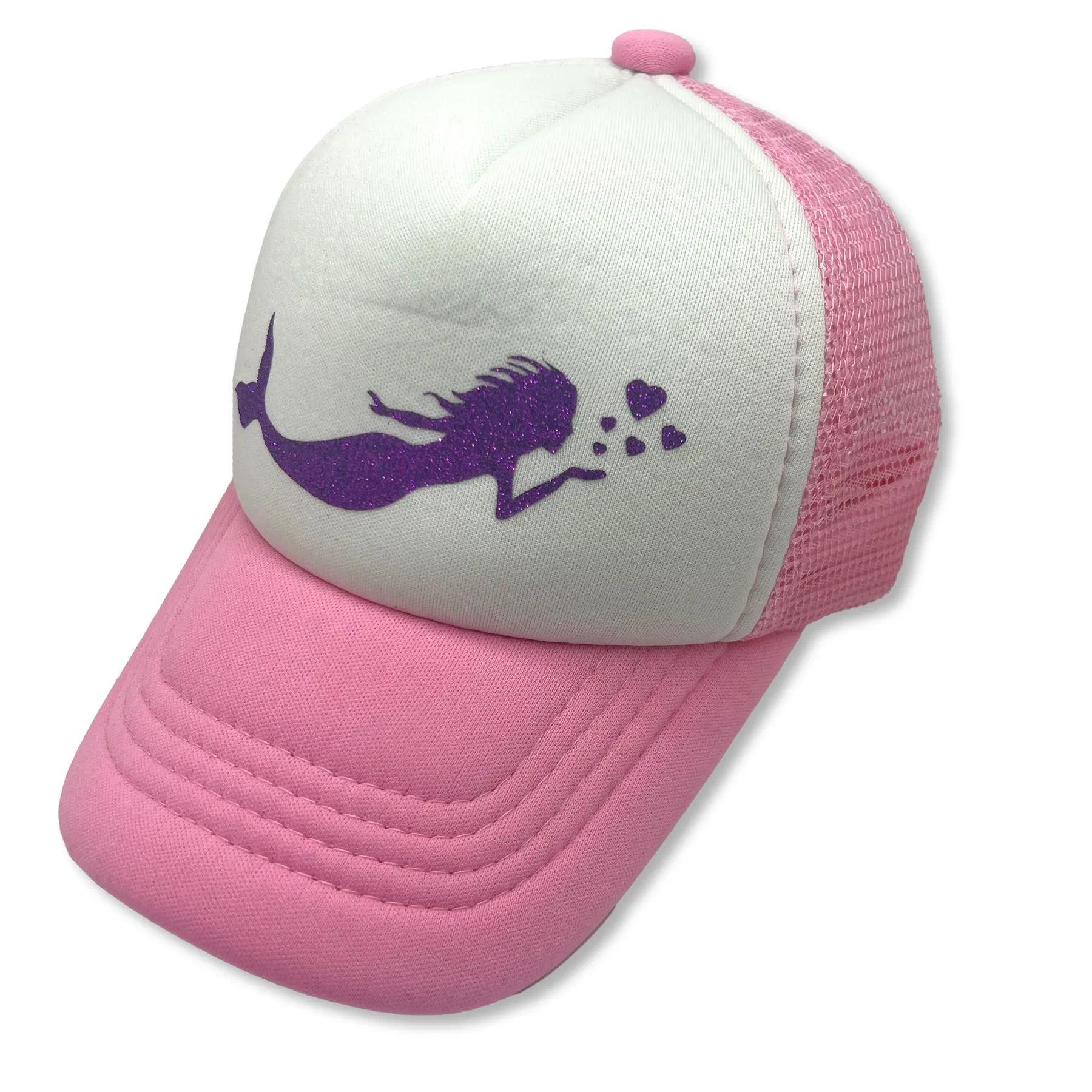 Sol Baby Purple Glitter Mermaid Pink Trucker Hat