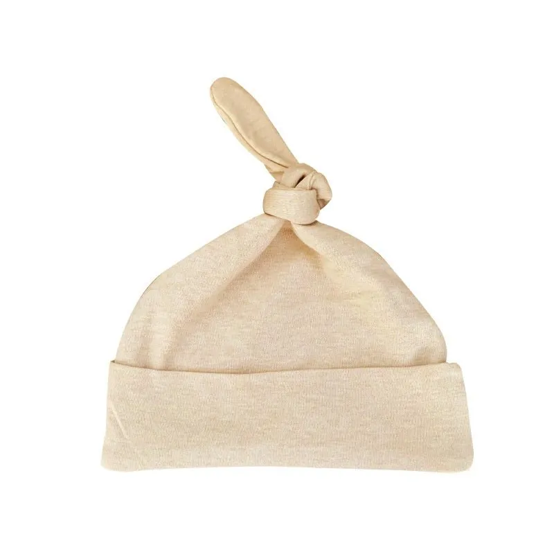 Top Knotted Organic Cotton Baby Beanies