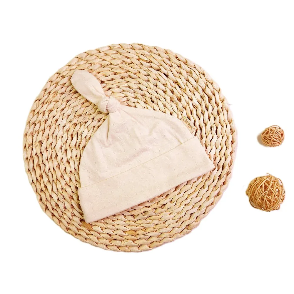 Top Knotted Organic Cotton Baby Beanies