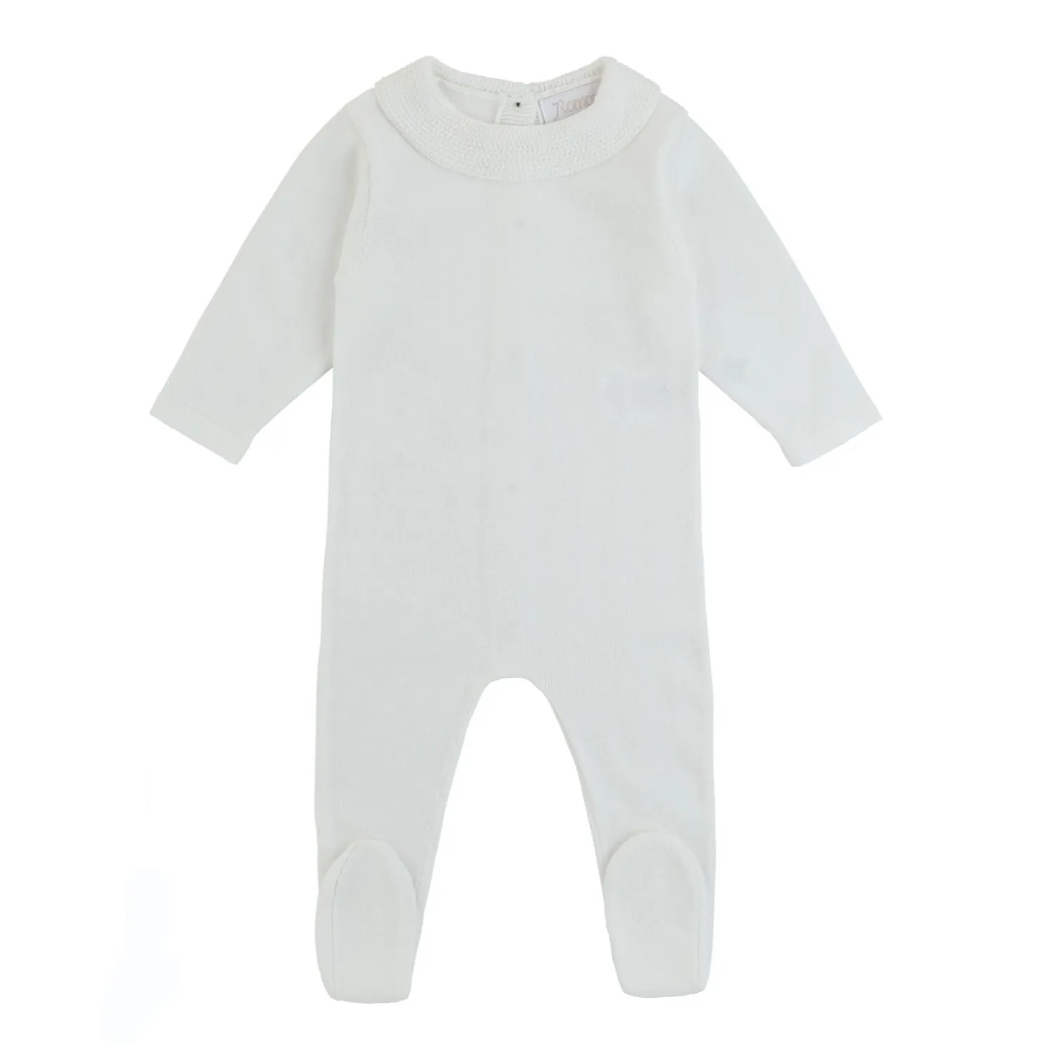 Trim Knit Footie - White
