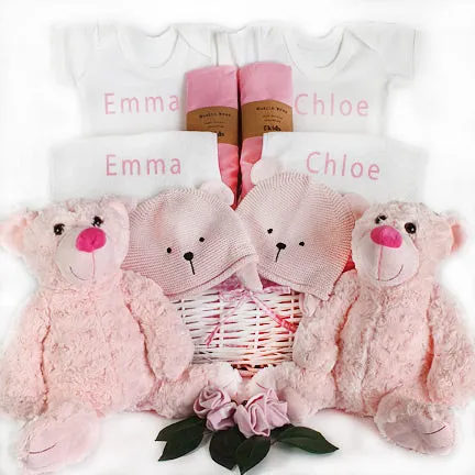 Twins Personalised Baby Gift Basket