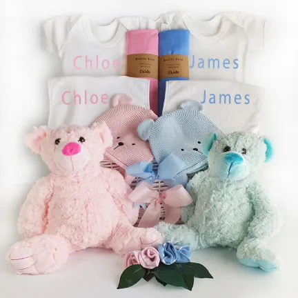 Twins Personalised Baby Gift Basket