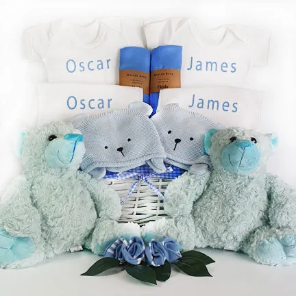 Twins Personalised Baby Gift Basket