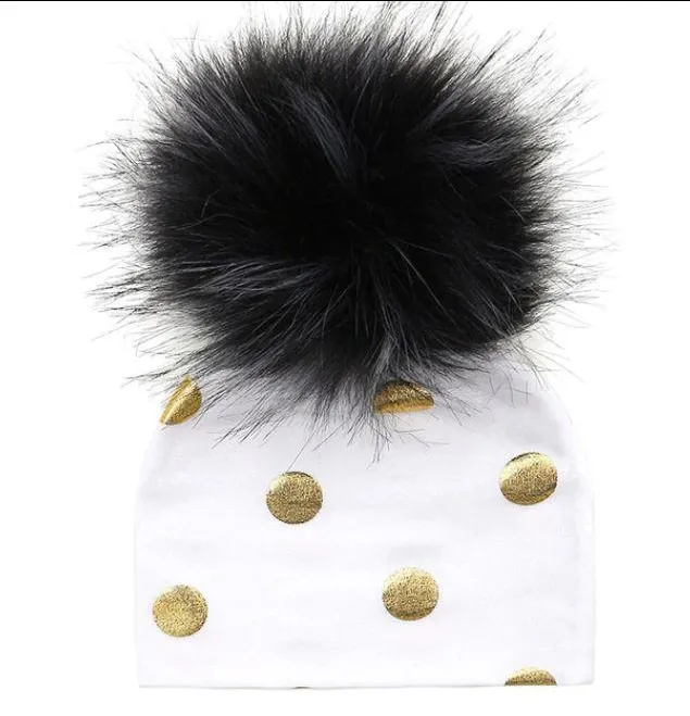 Unisex Baby Faux Pompom Warm Winter Cotton Hats