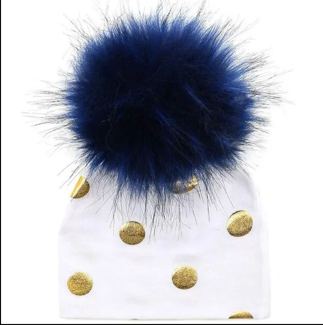 Unisex Baby Faux Pompom Warm Winter Cotton Hats