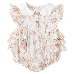 Vintage Floral Romper (Pink)