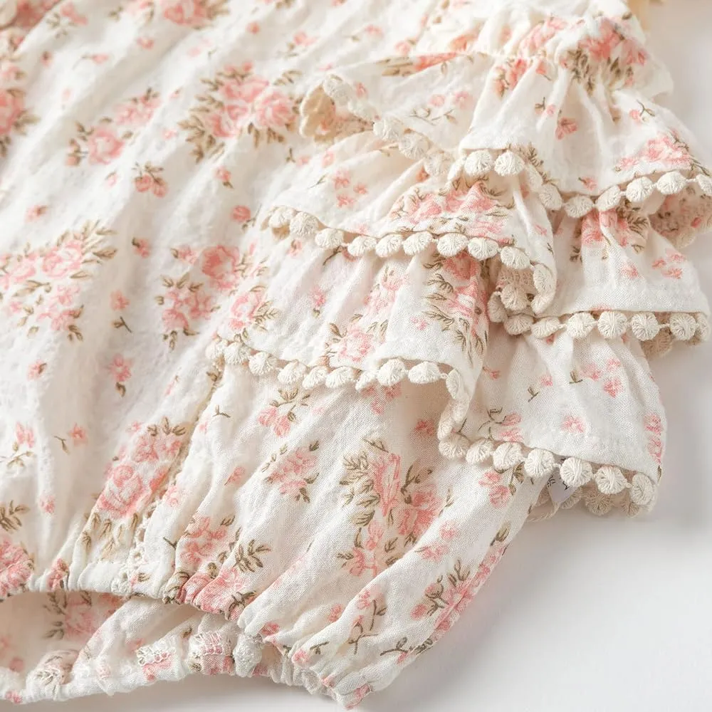 Vintage Floral Romper (Pink)
