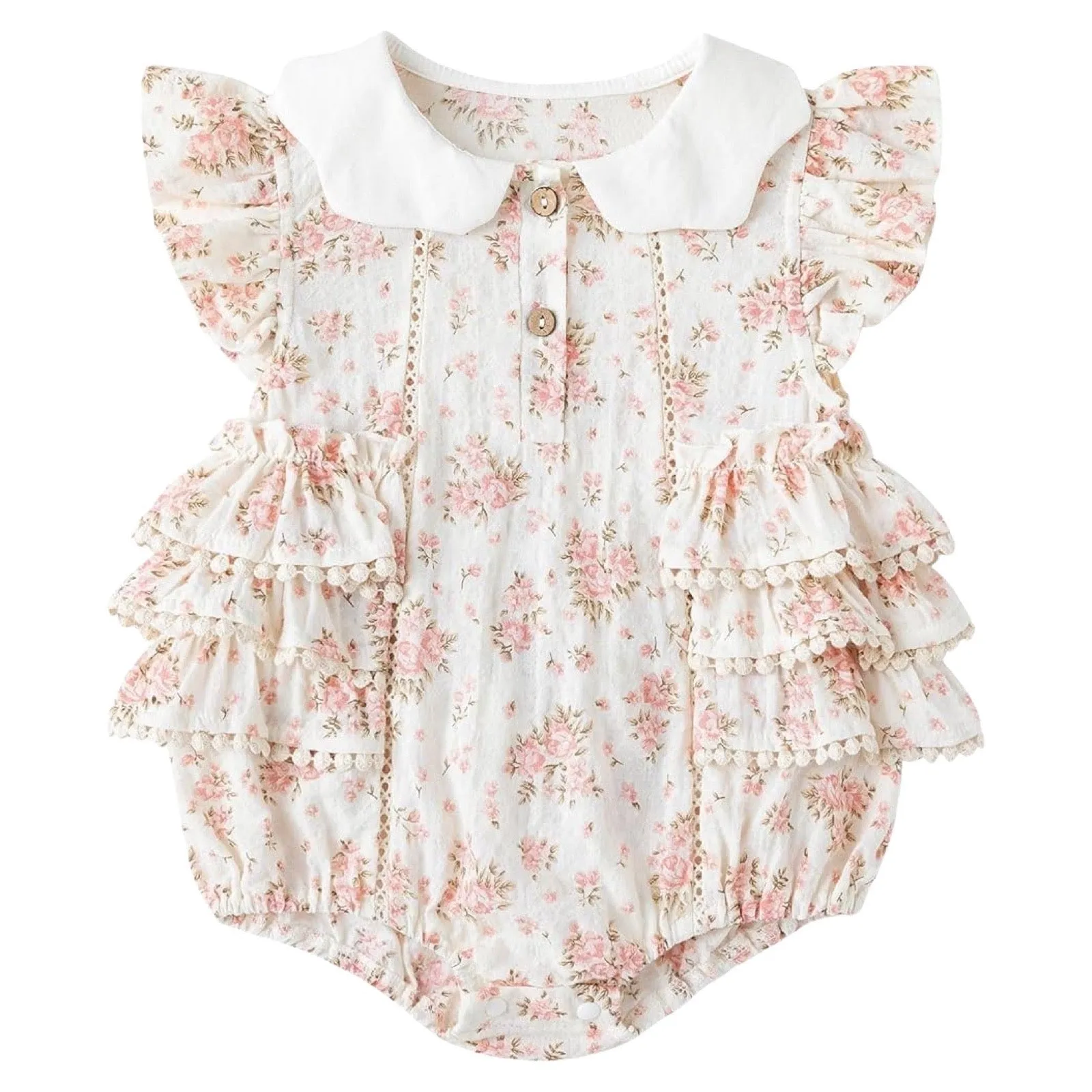 Vintage Floral Romper (Pink)