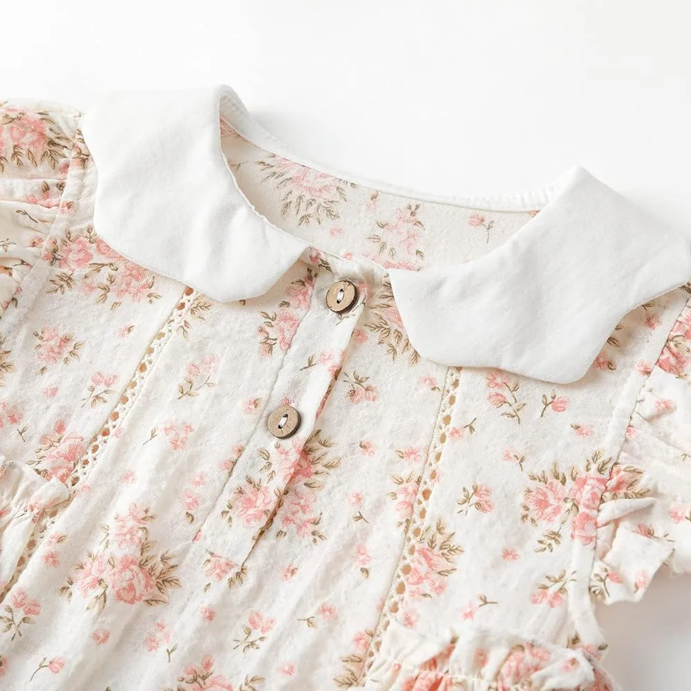 Vintage Floral Romper (Pink)