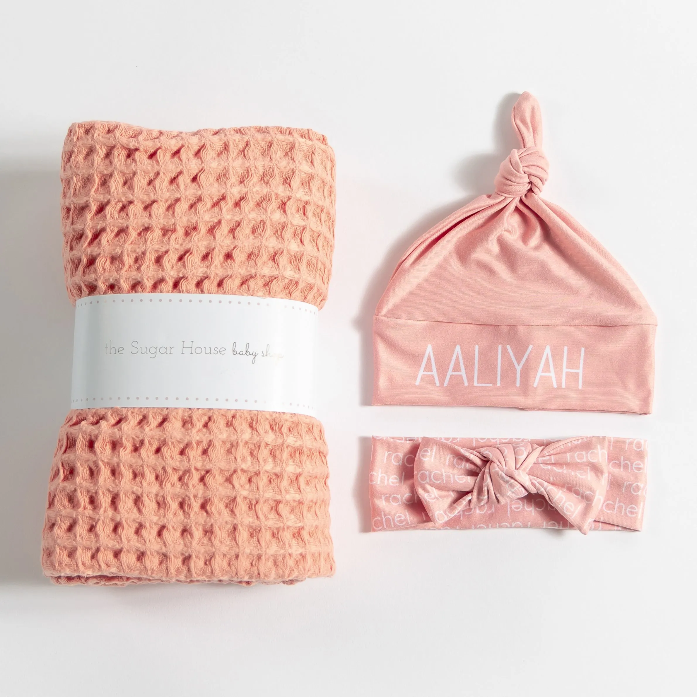 Waffle Blanket Set - Apricot