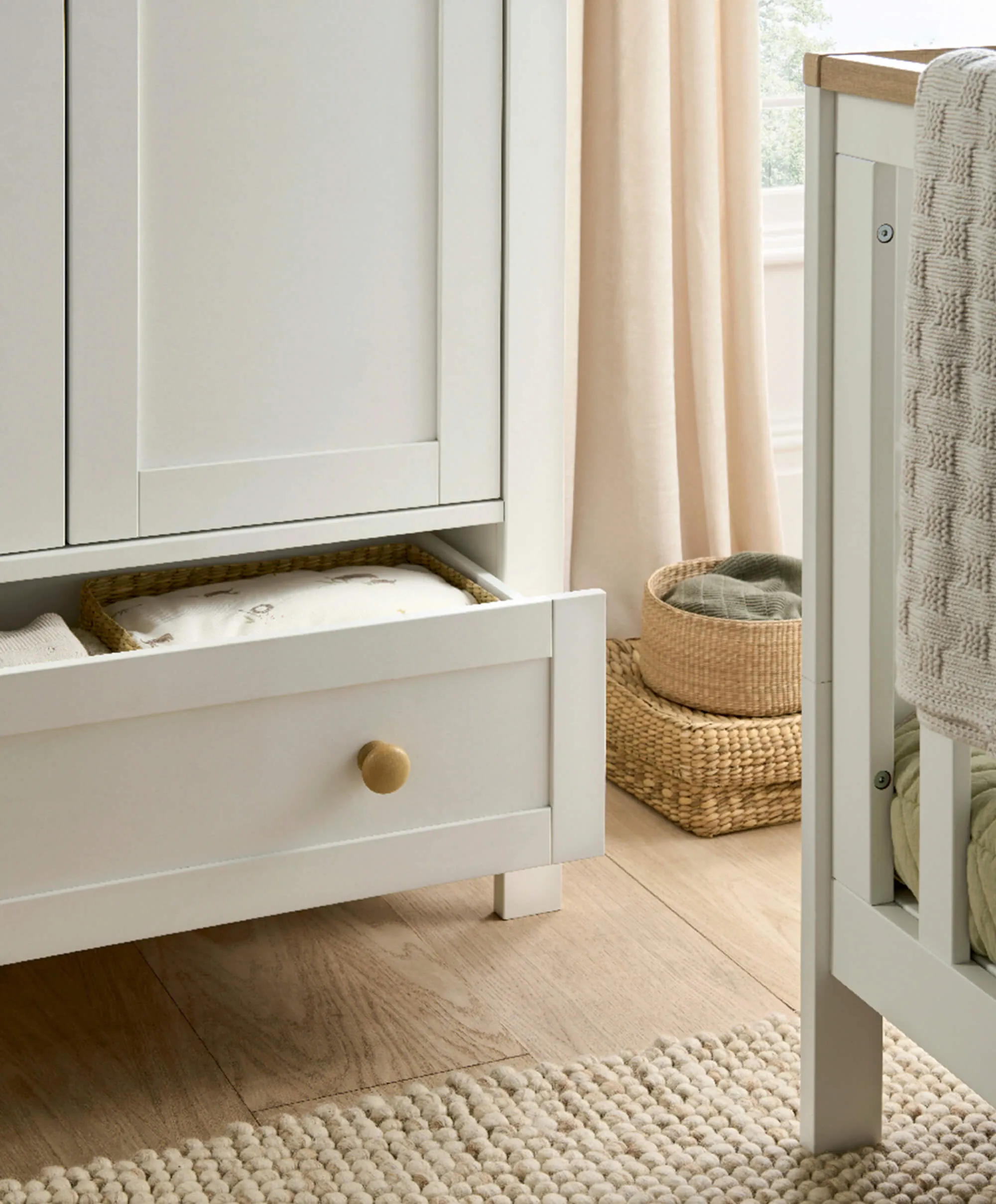 Wedmore Nursery Wardrobe - White/Natural