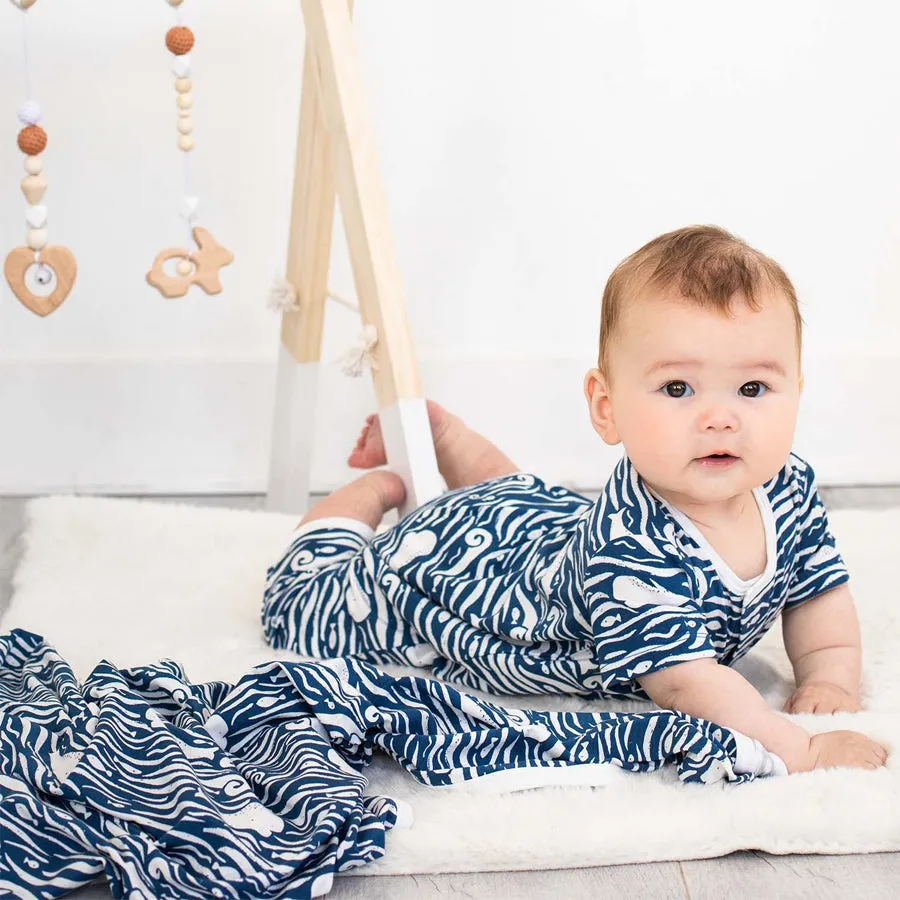 Whale Hello There Modal Magnetic Romper