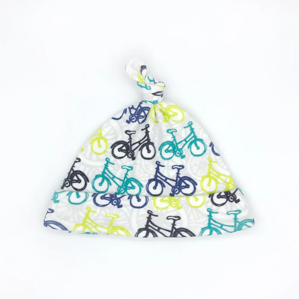 Wheelie Adorable Bicycle Newborn Baby Gift Set - Organic Cotton Onesie (0-3M)   Newborn Baby Hat