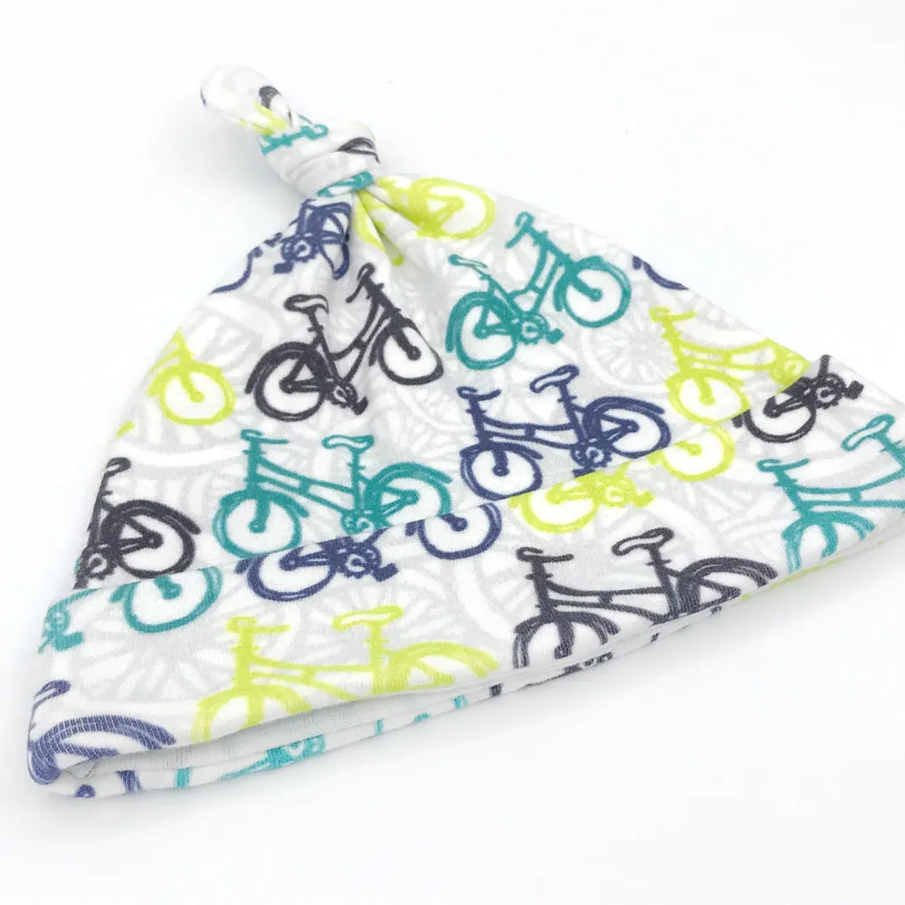 Wheelie Adorable Bicycle Newborn Baby Gift Set - Organic Cotton Onesie (0-3M)   Newborn Baby Hat