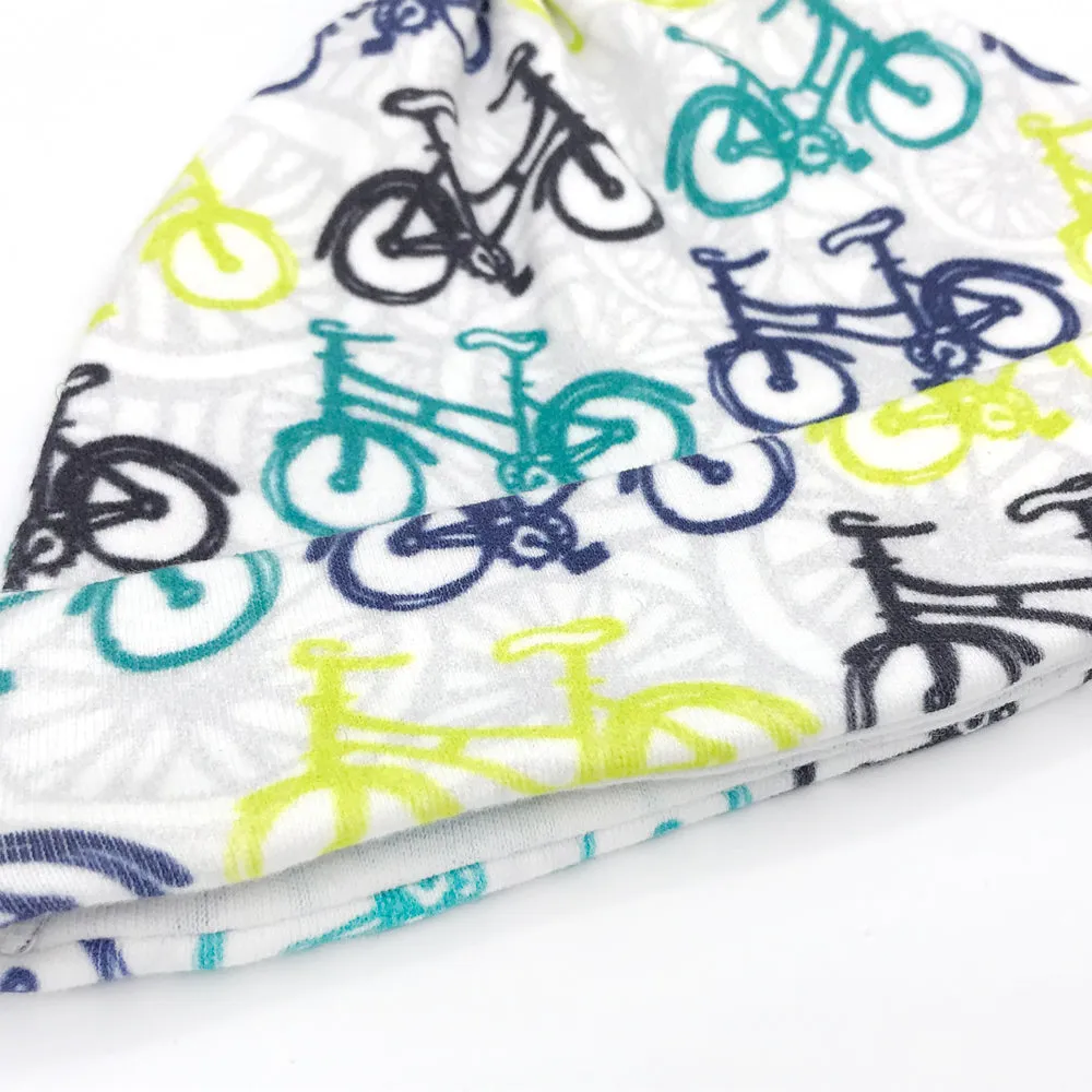 Wheelie Adorable Bicycle Newborn Baby Gift Set - Organic Cotton Onesie (0-3M)   Newborn Baby Hat