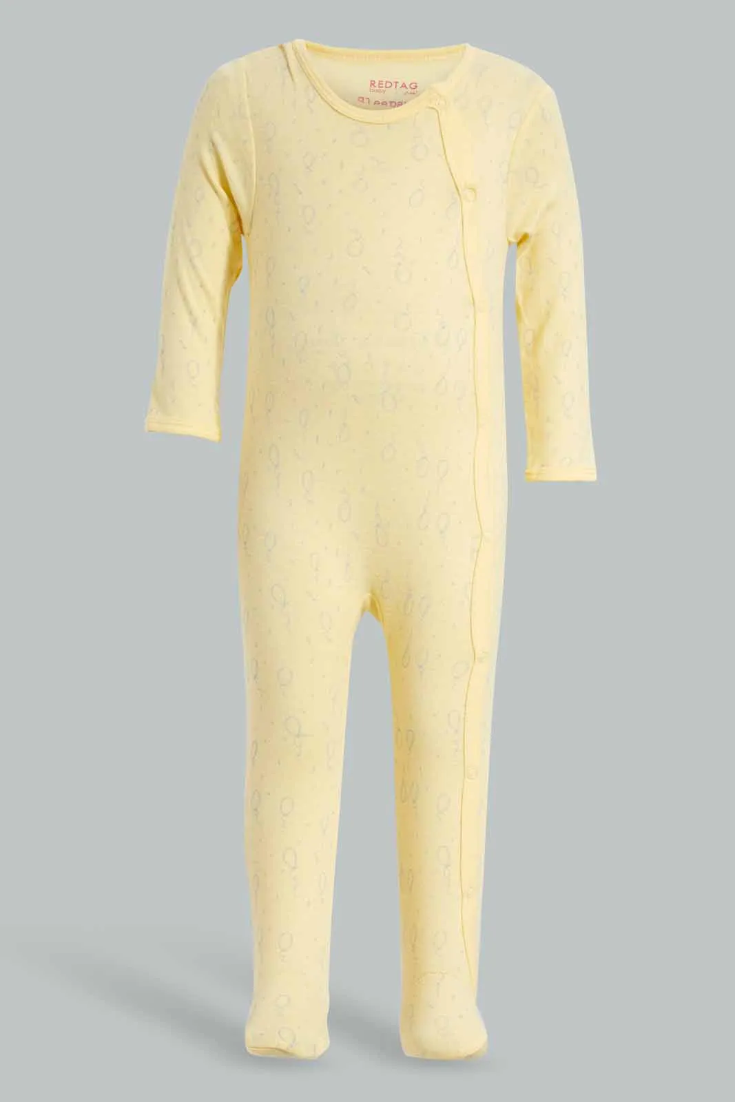 Yellow And Pink Sleepsuit Set For Babies (Pack of 2)