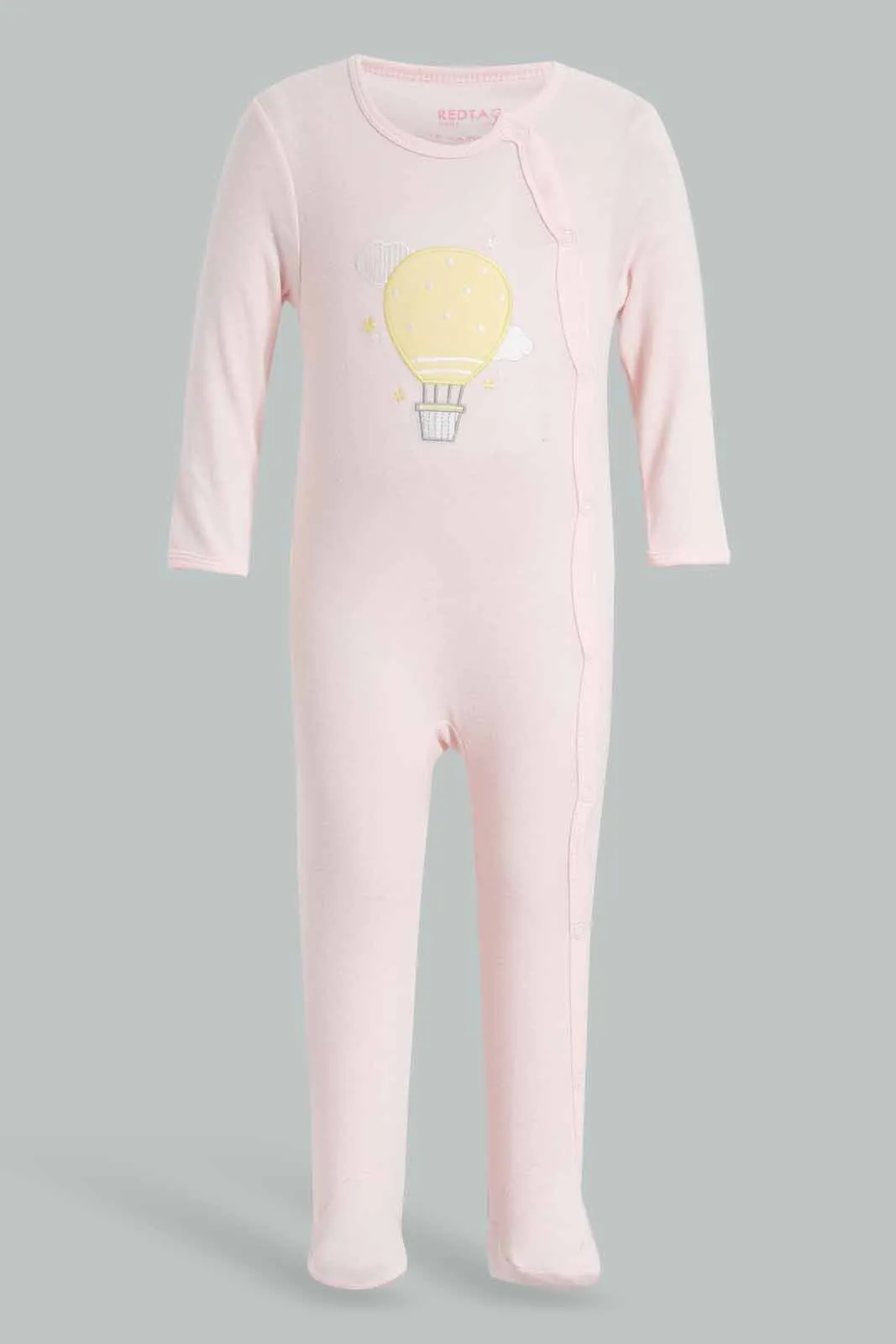 Yellow And Pink Sleepsuit Set For Babies (Pack of 2)