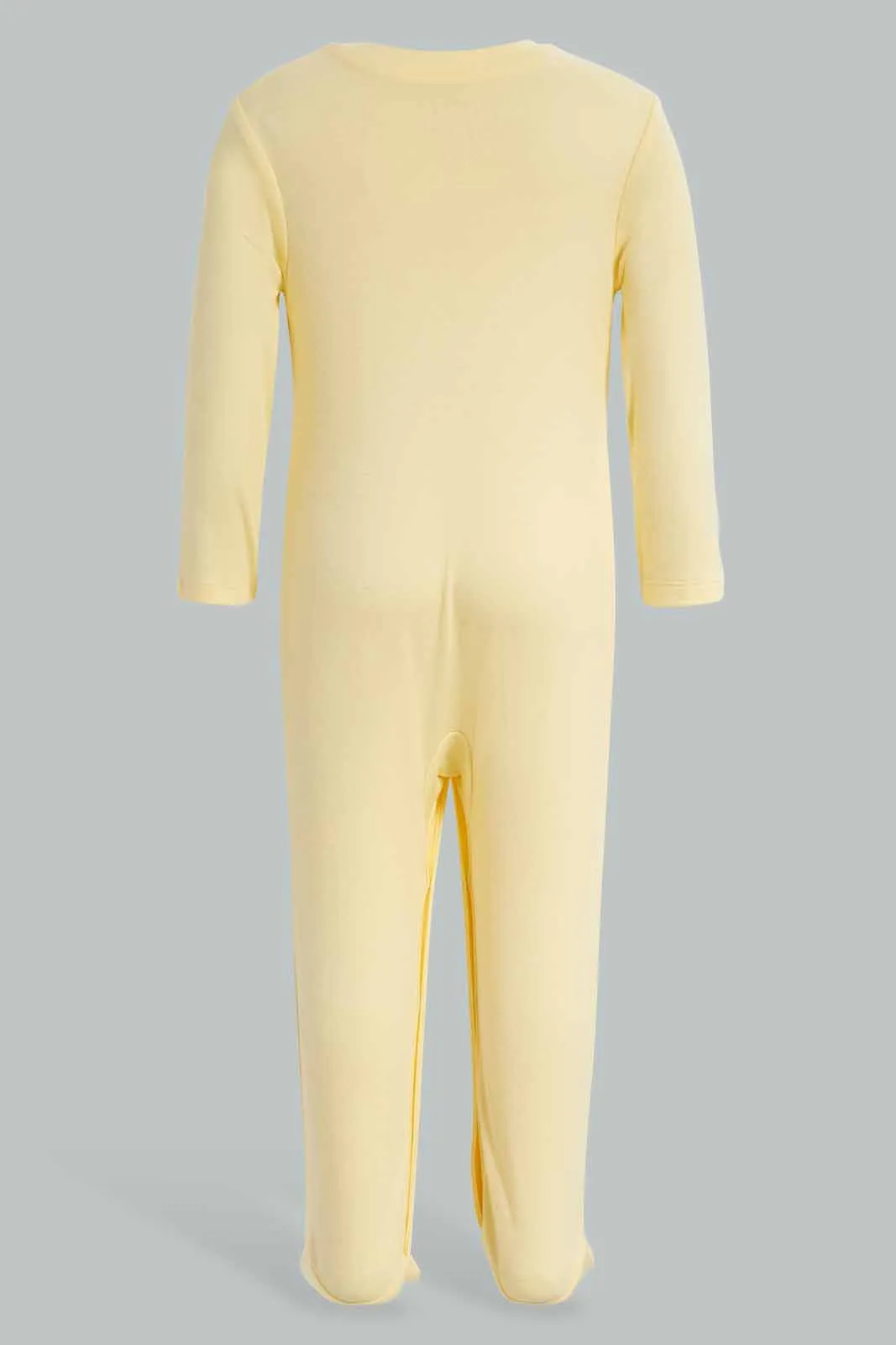 Yellow And White Sleepsuit Set For Babies (Pack Of 3)