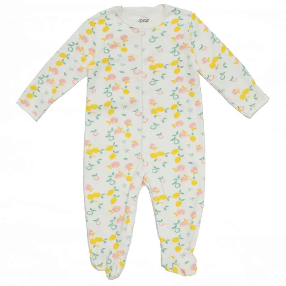 Yellow Polka Dots Printed Footsie With Folded Mittens- Pack Of 3