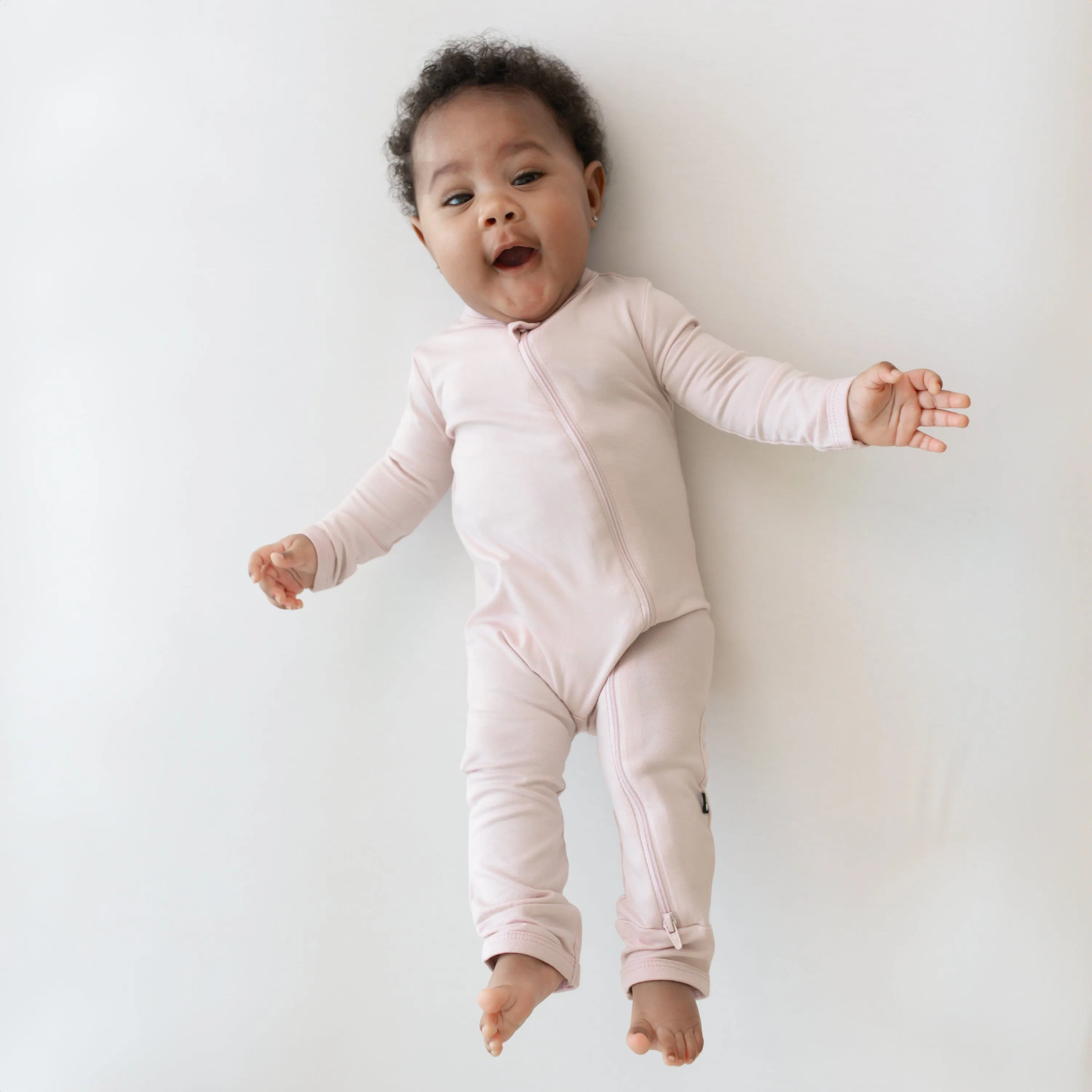 Zippered Romper in Blush
